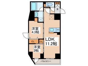 プライムブリス蔵前の物件間取画像